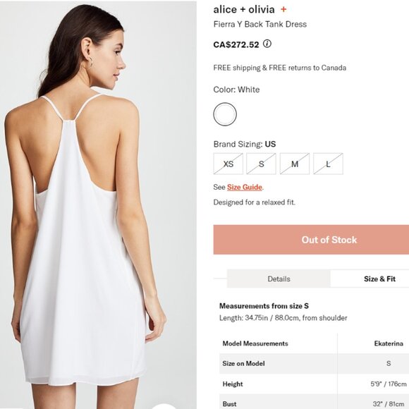 Alice + Olivia White fierra y back tank Silk Slip Dress Size Small - Picture 3 of 12